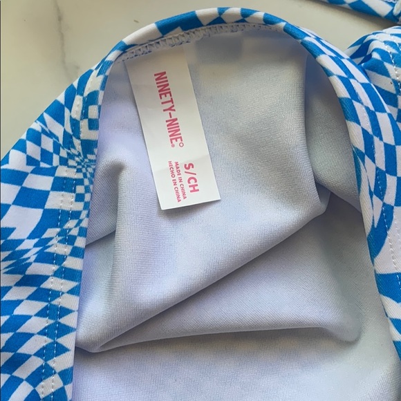 New blue and white checkered bathing suit - Picture 4 of 5